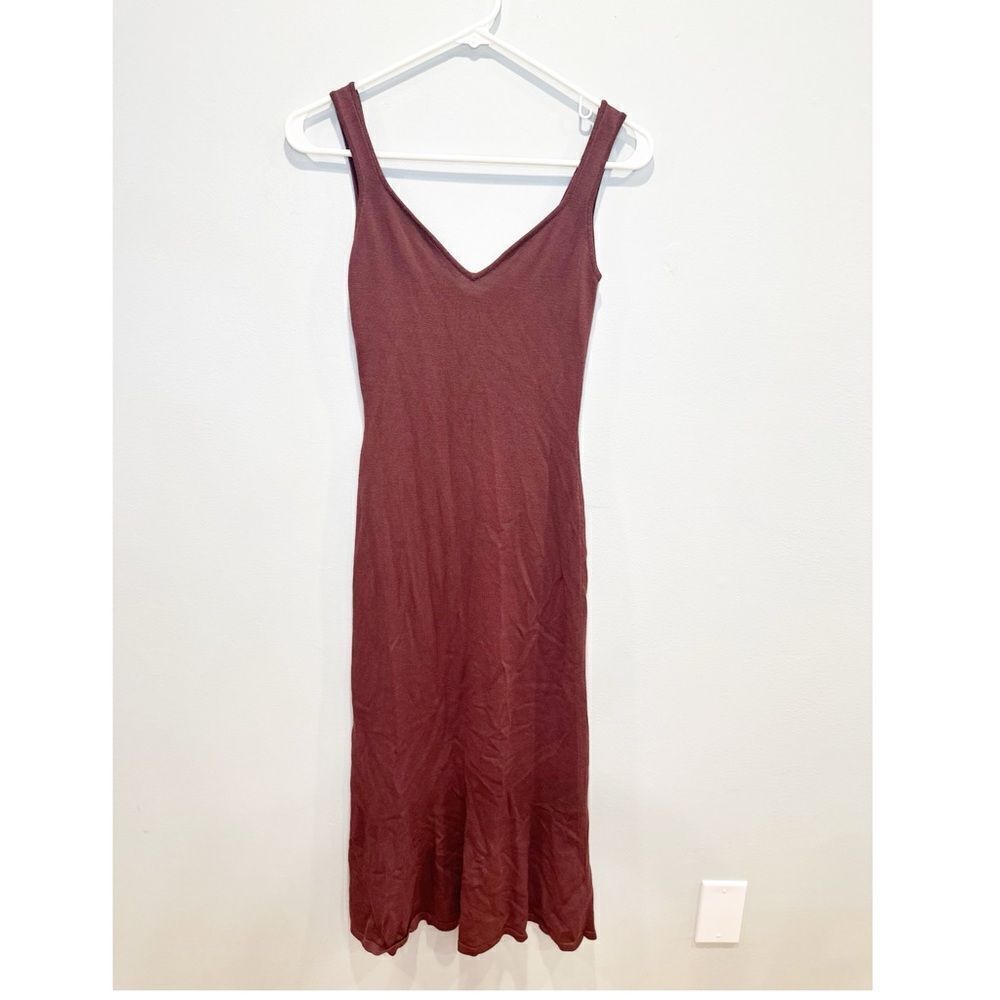Meshki knit midi tank dress brown